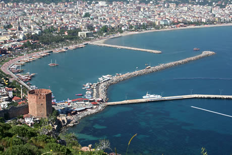 Alanya harbour aerial view photo