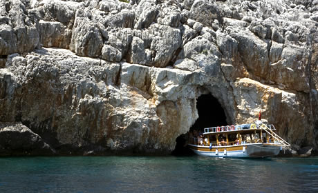 Pirates cave in sunken city kekova antalya photo